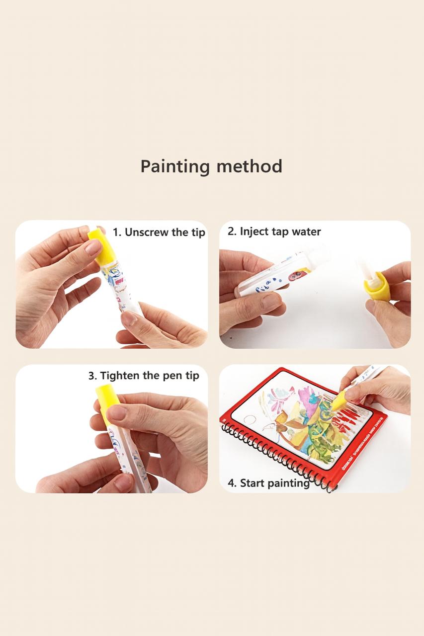Reusable Magic Water Quick Dry Book Water Coloring Book