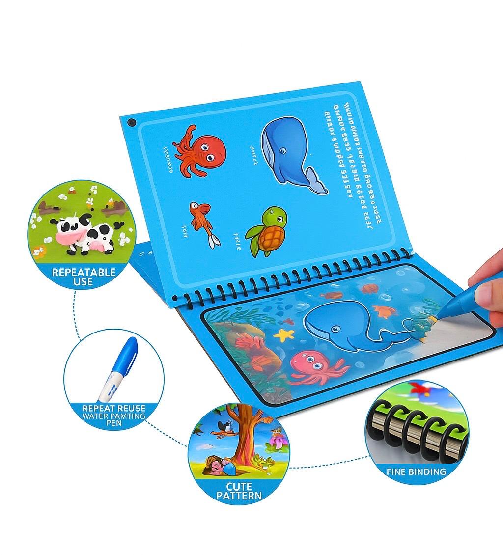Reusable Magic Water Quick Dry Book Water Coloring Book